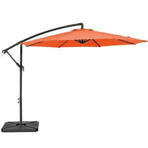 10 ft. Steel Cantilever Patio Umbrella with weighted base in Orange