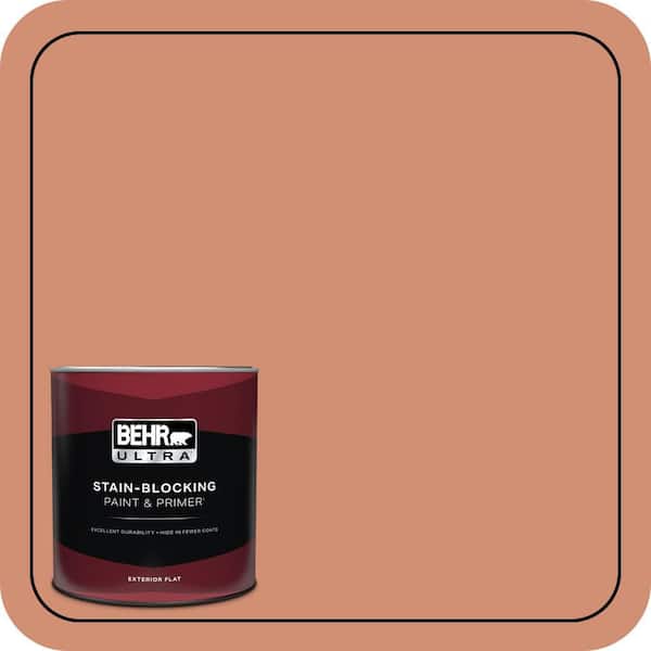BEHR ULTRA 1 qt. #M200-5 Terra Cotta Clay Flat Exterior Paint & Primer