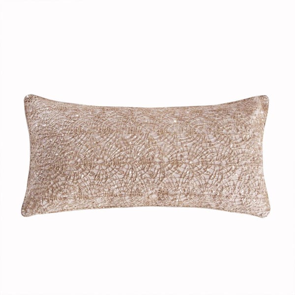 LEVTEX HOME Spruce Red Tan and Gold Overlay 12 in. x 24 in. Throw Pillow