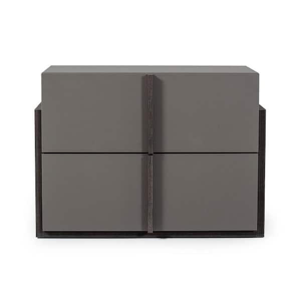 Nova Domus Lucia Grey 2 Drawer 28.75 in. Nightstand