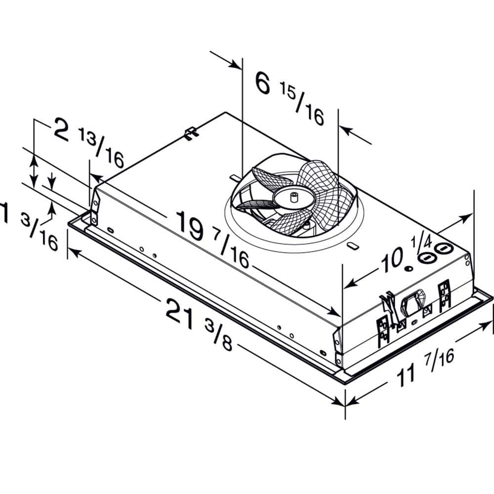 21-Inch Stainless Steel Convertible Range Hood Insert with LED Lighting