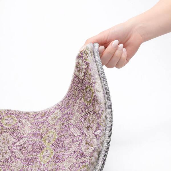 Dream Shag Premium Machine Washable Abstract ADS574 Lavender 5 ft. x 7 ft. 6 in. Area Rug