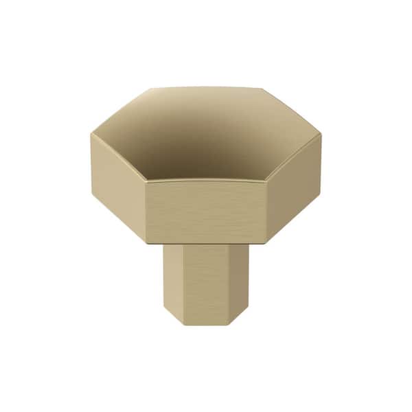 Caliber 1-1/4 in. (32mm) Modern Golden Champagne Geometric Cabinet Knob