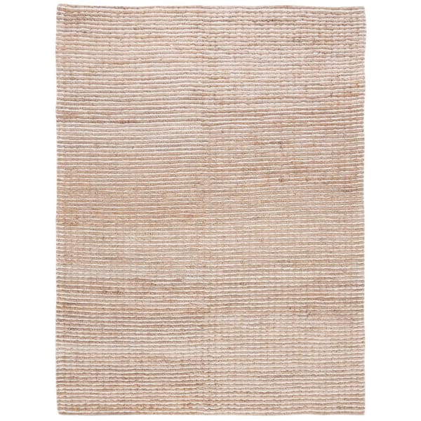 Natural Fiber Beige/Ivory 9 ft. x 12 ft. Woven Solid Area Rug