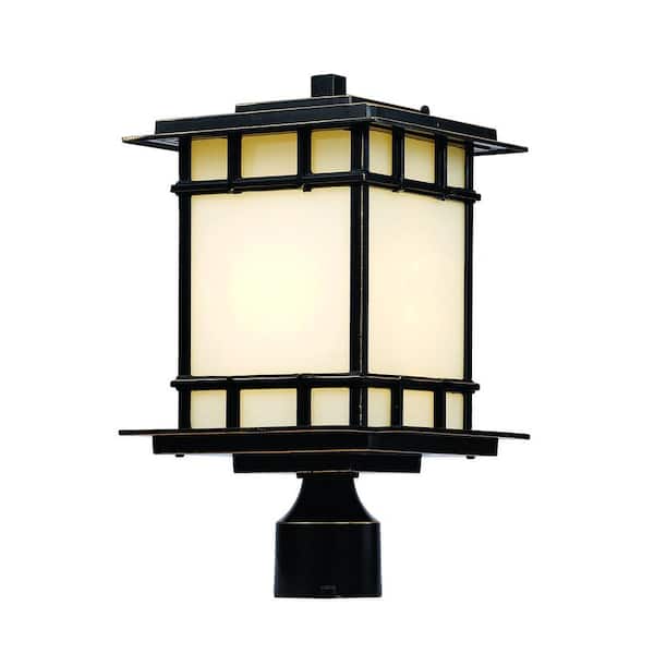 Bel Air Lighting 1-Light Rubbed Oil Bronze Outdoor Chateau View Post Lantern