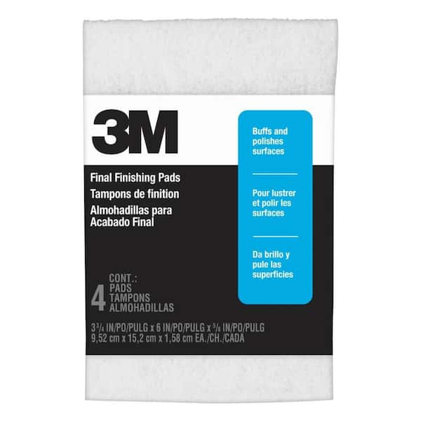 3-3/4 in. x 6 in. x 5/8 in., 000-Extra Fine, Final Finishing Steel Wool Pads, 4 pads/pk