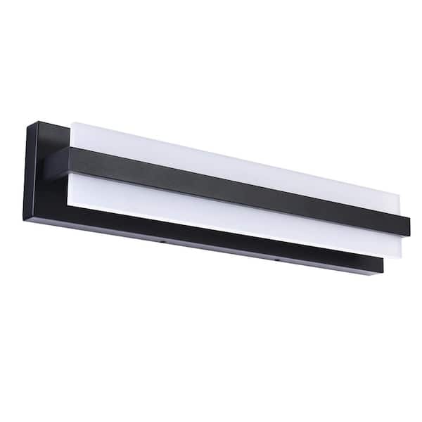 EDISLIVE Alexio 23.6 in. Black Dimmable LED Vanity Light Fixture, Modern Bathroom Wall Lights Over Mirror for Bath