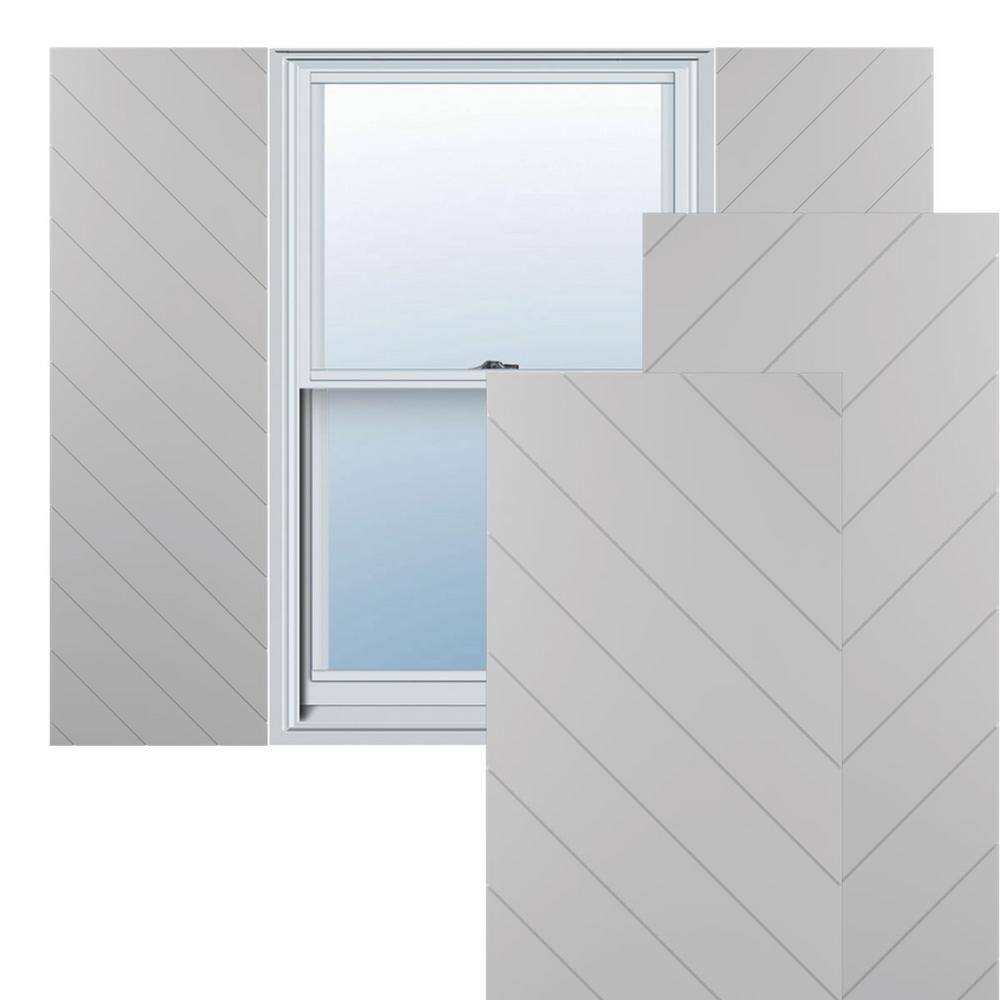 15-in W x 32-in H True Fit PVC Diagonal Slat Modern Style Fixed Mount Shutters, Primed price history on PriceWatchPro