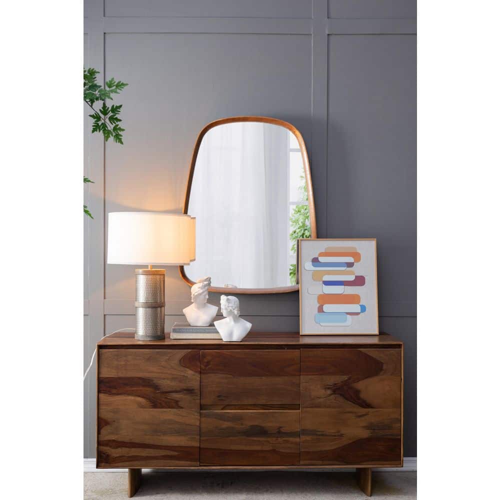 24.4 in. Silver Hammered Finish Modern Study Table Lamp with Natural Mango Wood Base and Beige Metal Shade price history on PriceWatchPro