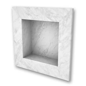 17 in. x 17 in. Square Recessed Shampoo Caddy in Frost