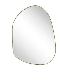 Bertlinde 30 in. W x 22 in. H Novelty/Specialty Irregular Shape Metal Framed Wall Mount Bathroom Vanity Mirror in Gold