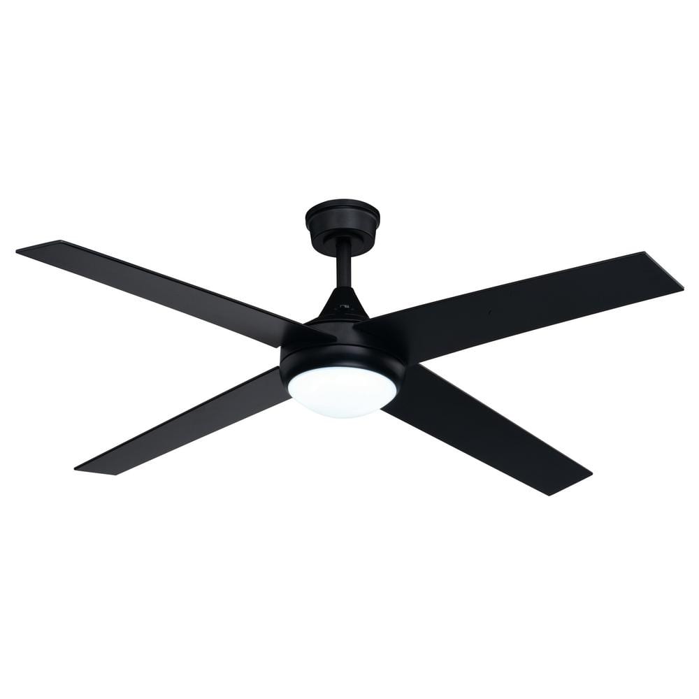 Hamlin 52 in. Black with Reversible Blades, Downrod Mount Ceiling Fan with Integrated LED Light Kit and Remote Control price history on PriceWatchPro