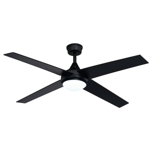 Hamlin 52 in. Black Indoor Contemporary Ceiling Fan with LED Light Kit and Remote Ceiling Fans With Lights