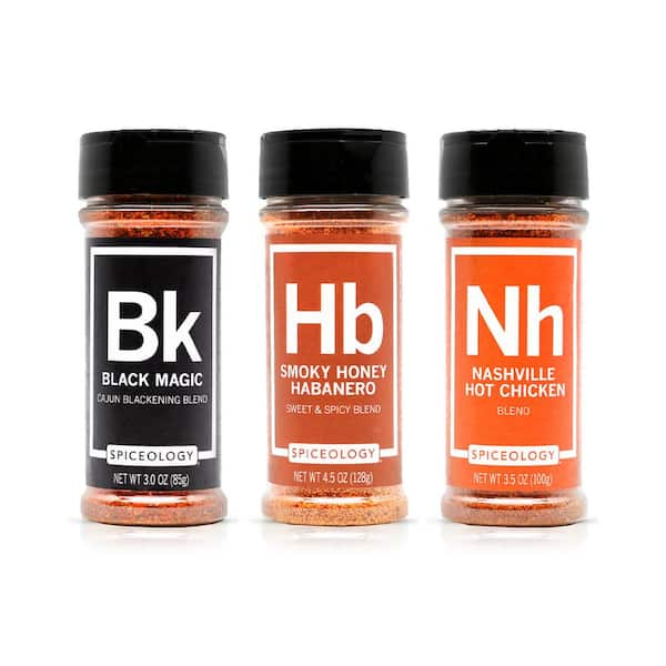 Spiceology Barbecue Spice Rubs 3-Pack Smoky Honey Habanero, Nashville Hot, Black Magic