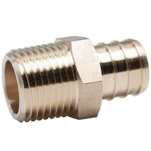 3/4 in. x 1/2 in. Lead Free Brass PEX Barb x MIP Adapter Fitting (5-Pack)