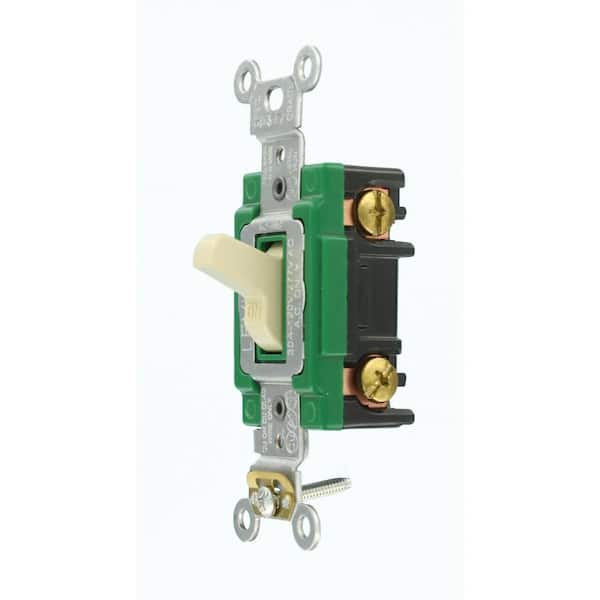 Leviton 30 Amp Industrial Grade Heavy Duty Single-Pole Lighted Handle  Toggle Switch, Ivory 3031-LHI The Home Depot
