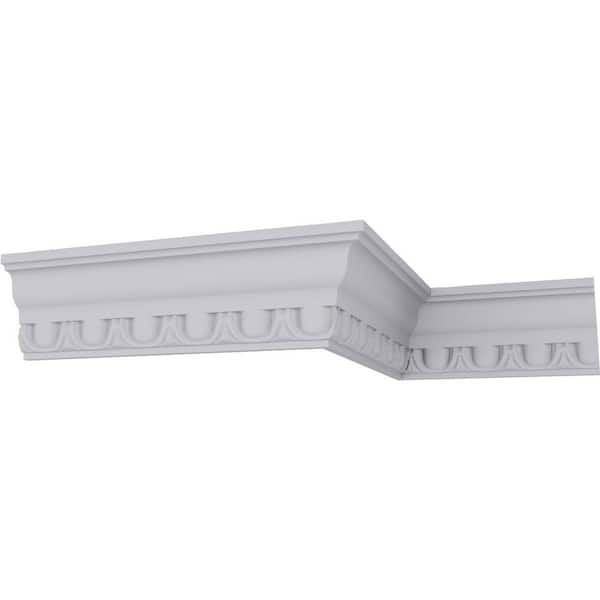 Ekena Millwork 1-1/2 in. x 3 in. x 94-1/2 in. Polyurethane Egg and Dart Crown Moulding