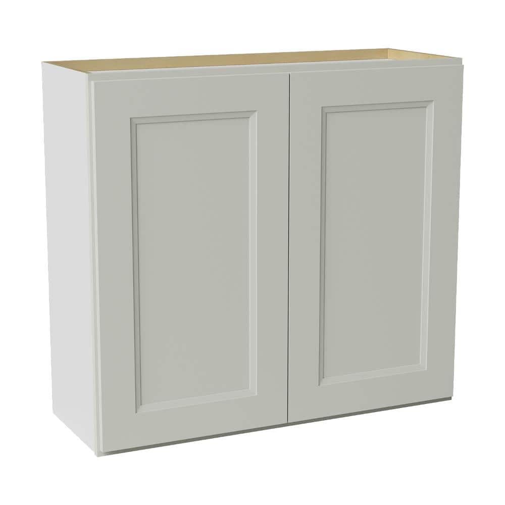 33 in. W x 12 in. D x 30 in. H Ready to Assemble Double Shaker Wall Kitchen Cabinet in Laguna Grey price history on PriceWatchPro