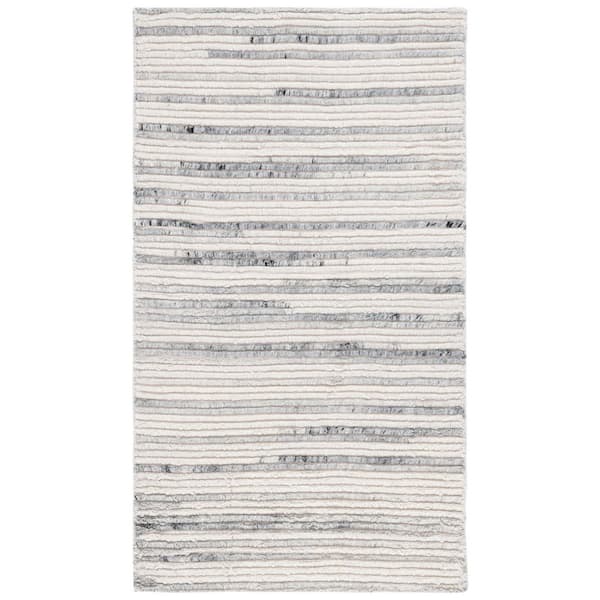 Casablanca 3 ft. x 5 ft. Gray/Ivory Striped Area Rug