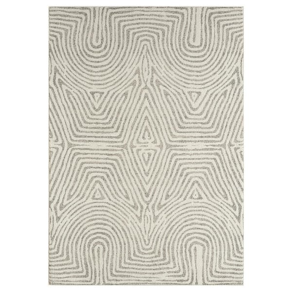 Abani Layla Beige 6 ft. x 9 ft. Abstract Polypropylene Area Rug