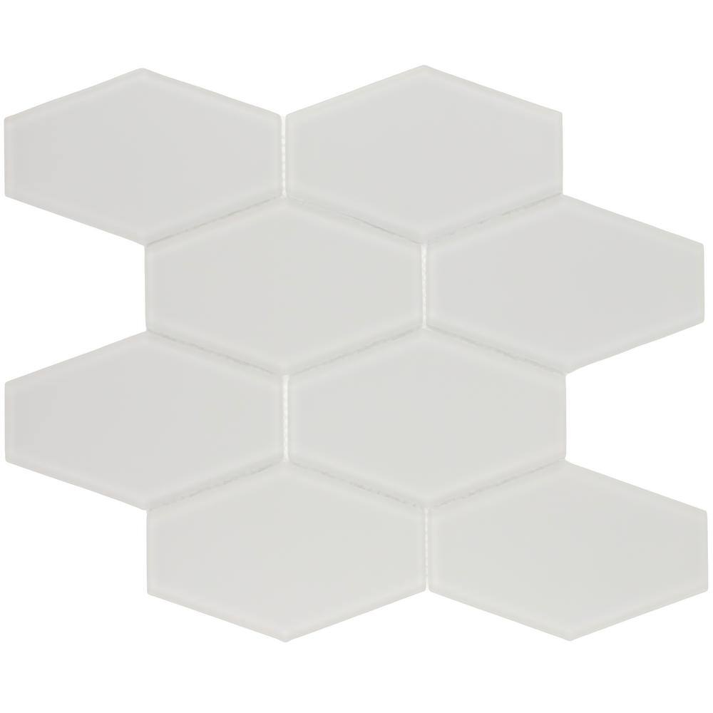 Misty Gray Matte Glass Honeycomb Mosaic Tile 11x11