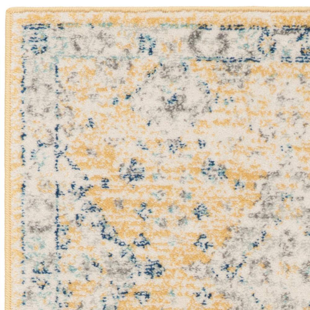 Gold and Ivory High Pile Rectangular Rug