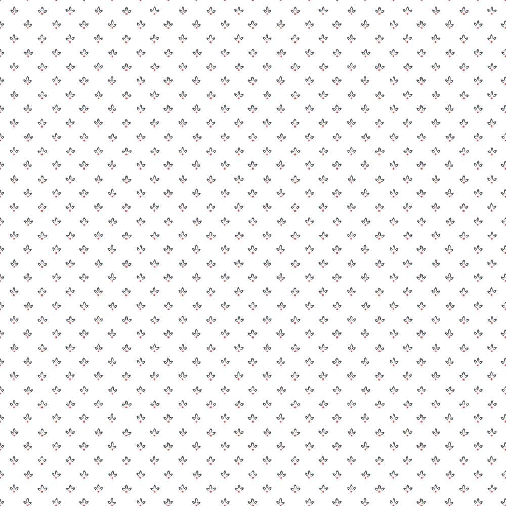 Tri Leaf Black/Red/White Matte Finish Vinyl on Non-Woven Non-Pasted Wallpap