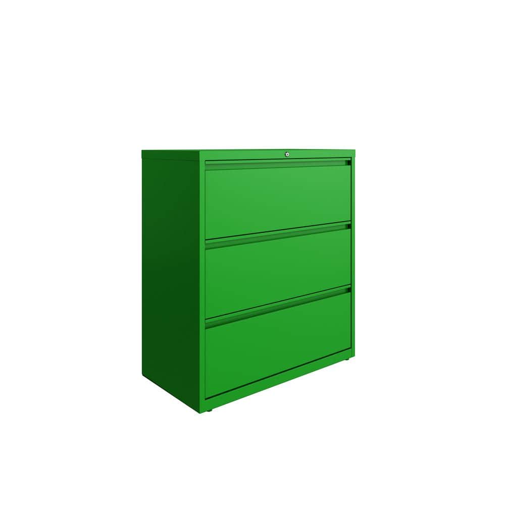 Hirsh 36 in. W Screamin' Green 3-Drawer Metal Lateral File Cabinet