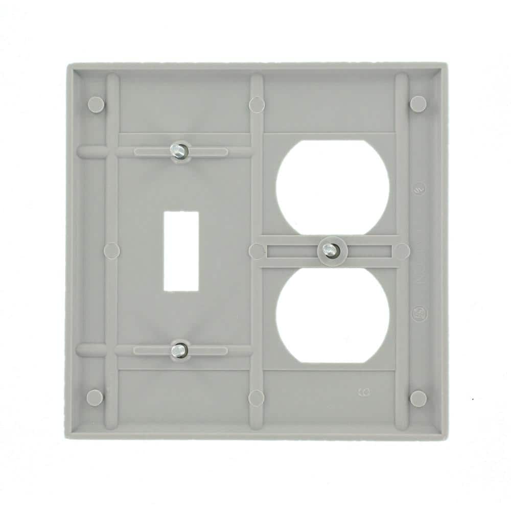 Gray 2-Gang Duplex Toggle Standard Wall Plate