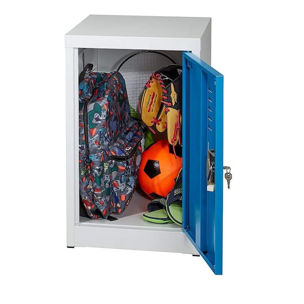 629-Series 24 in. H 1-Tier Steel Storage Locker Free Standing Cabinets for Home, School, Gym in Blue