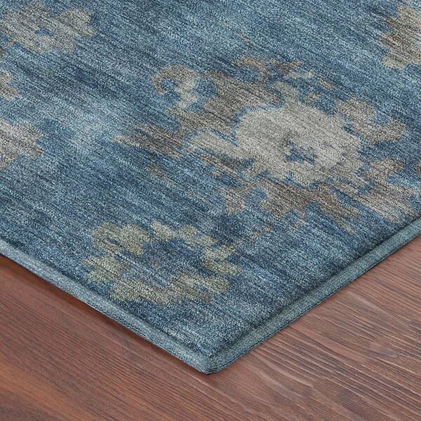 Mayfield Premium Machine Washable Abstract AMF2305 Denim 8 ft. x 10 ft. Area Rug