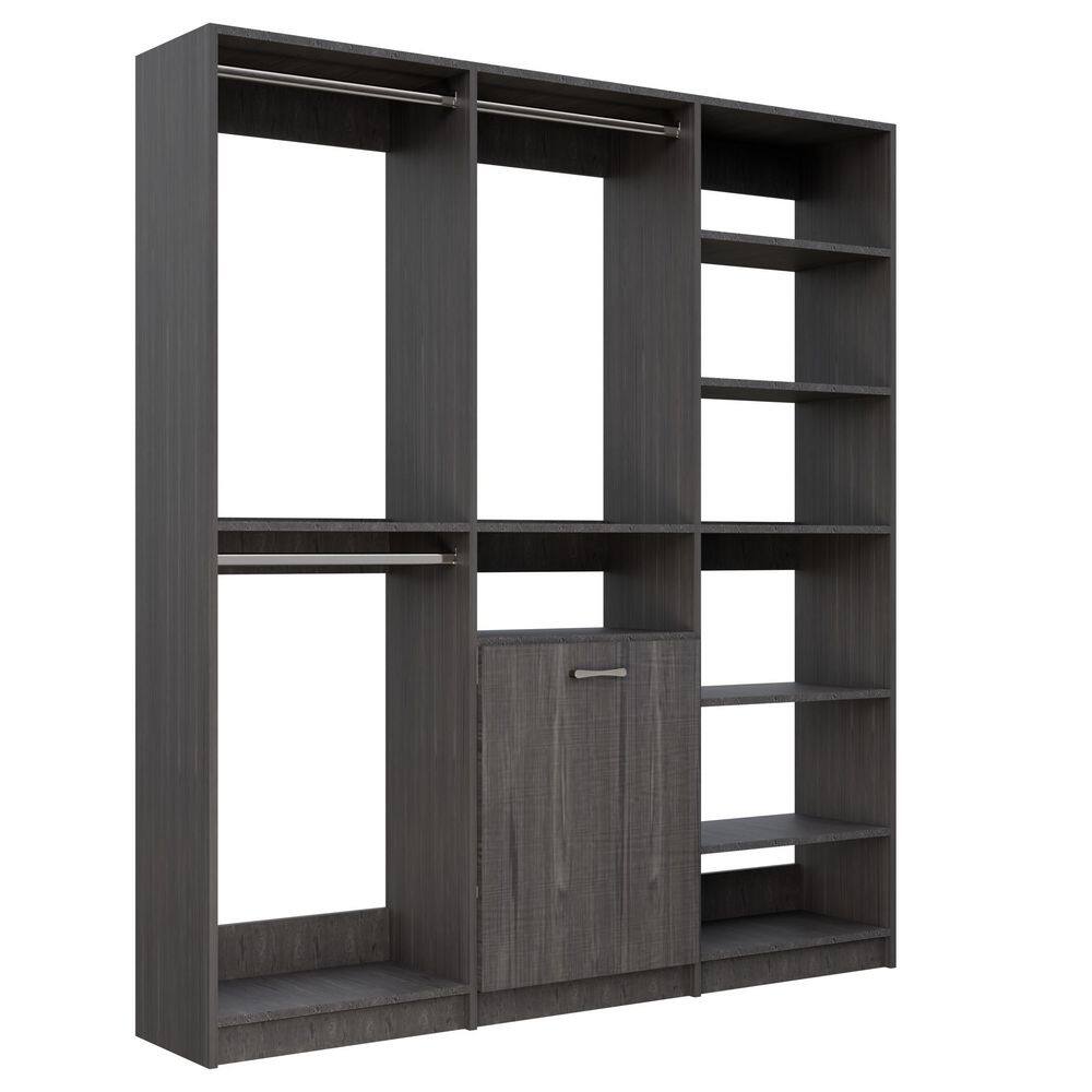 Alto Laundry Room 87 in W Grey Double Hang, Hang with Hamper and Shelf Tower 13-Shelf Wood Closet System price history on PriceWatchPro