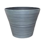 Cabana Large 16 in. x 12.5 in. 20 Qt. Gray High-Density Resin Outdoor Planter