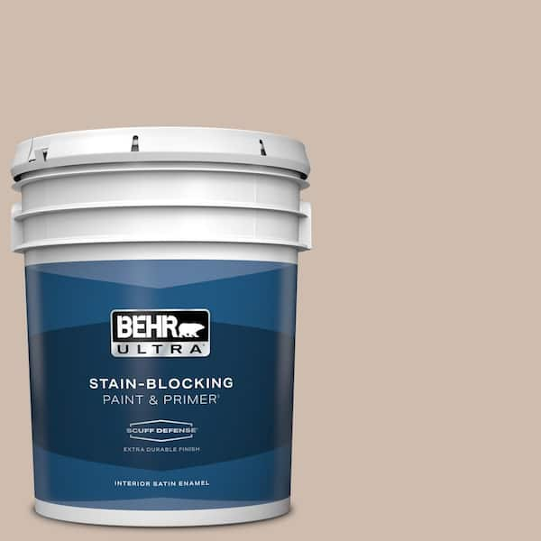 BEHR ULTRA 5 gal. #N190-3 Windrift Beige Extra Durable Satin Enamel Interior Paint & Primer