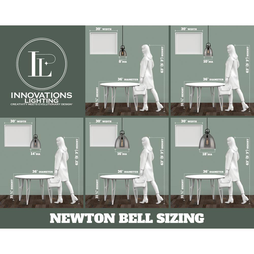 Newton Matte Black 14" Dome Glass Mini Pendant Light