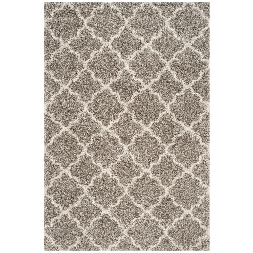 SAFAVIEH Hudson Shag Gray/Ivory 9 ft. x 12 ft. Geometric