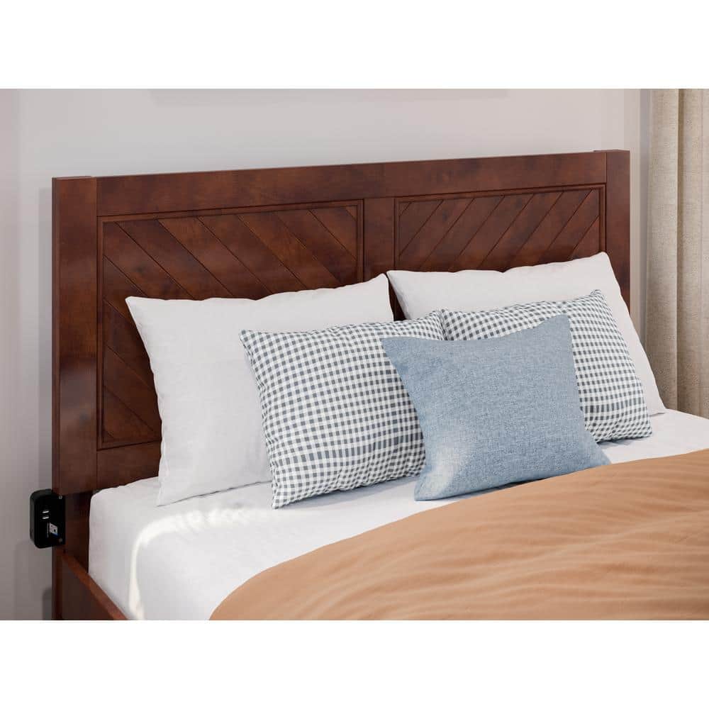 Canyon Walnut Full Wood Platform Bed with Storage Drawers