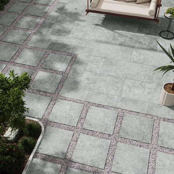 MSI Lunar Silver 2 cm. x 24 in. x 24 in. Matte Porcelain Stone Look Paver Tile (8 sq. ft./Case)