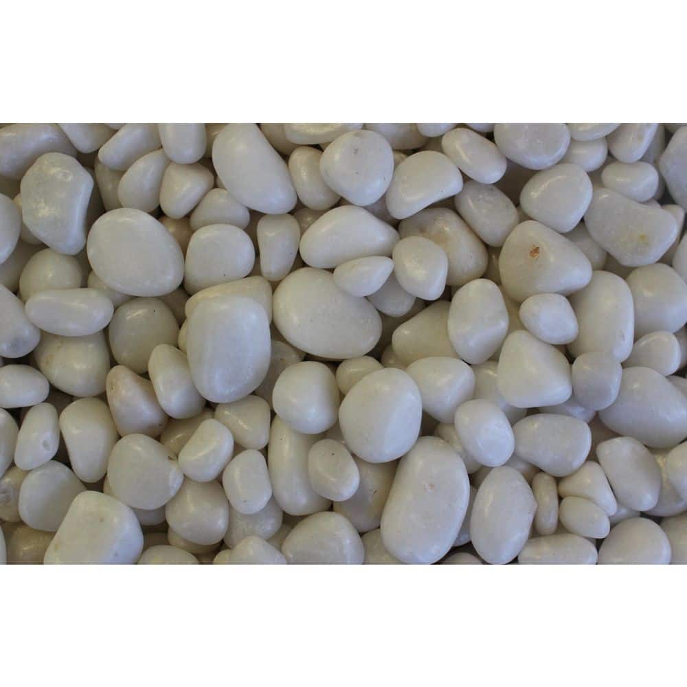 Polished Snow White Pebbles 1/2 in. to 1 in. Landscape Decorative Stone, 50 lb. Bags, Full Pallet (44 Bags / 2,200 lbs) price history on PriceWatchPro