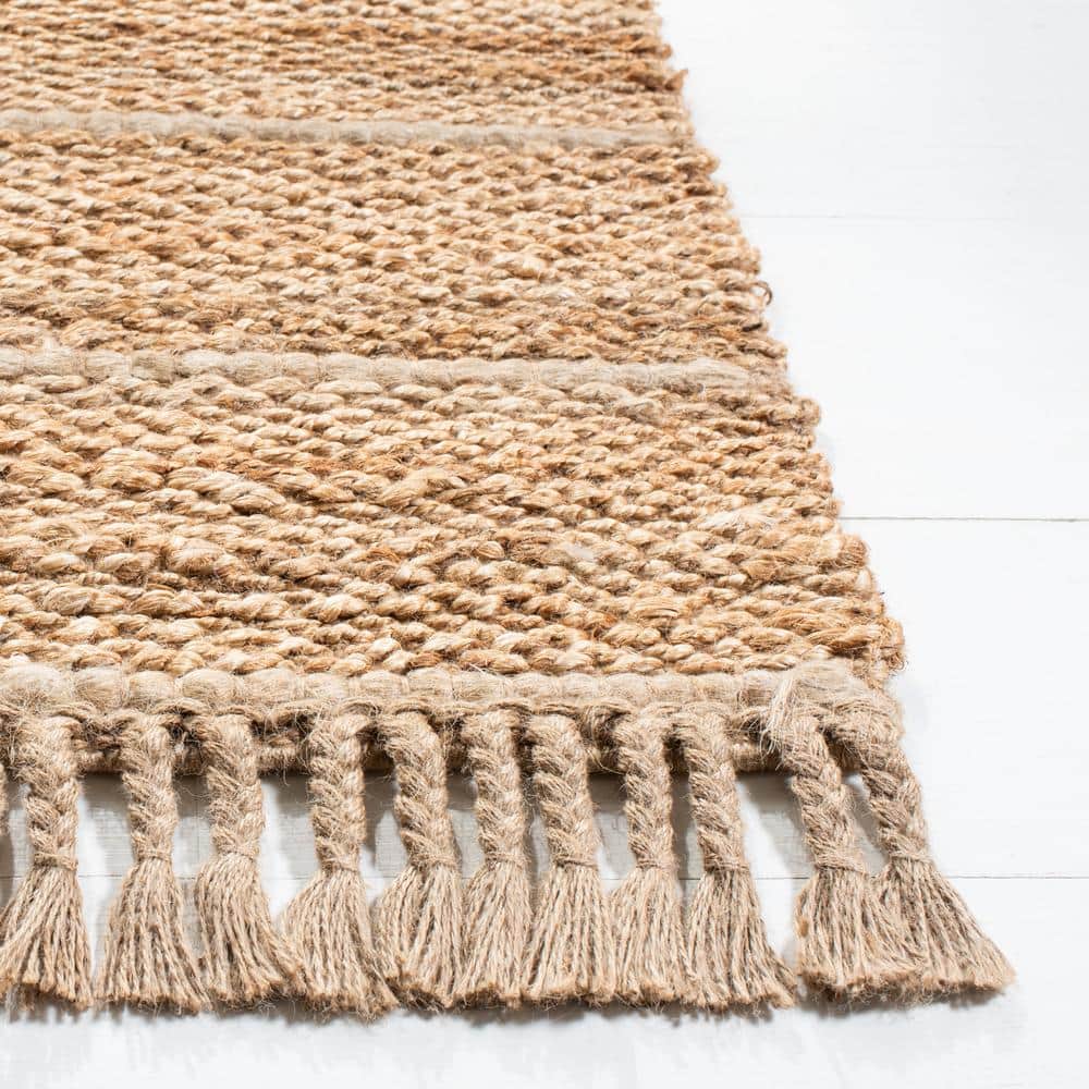Natural Light Grey Handwoven Wool and Cotton Area Rug