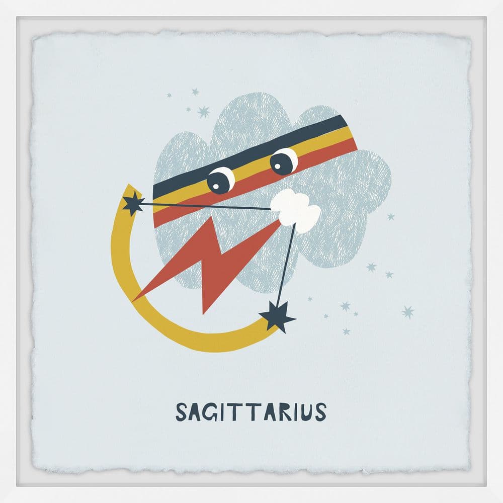 Sagittarius Zodiac Astronomy Art Print with Hand-Framed Design