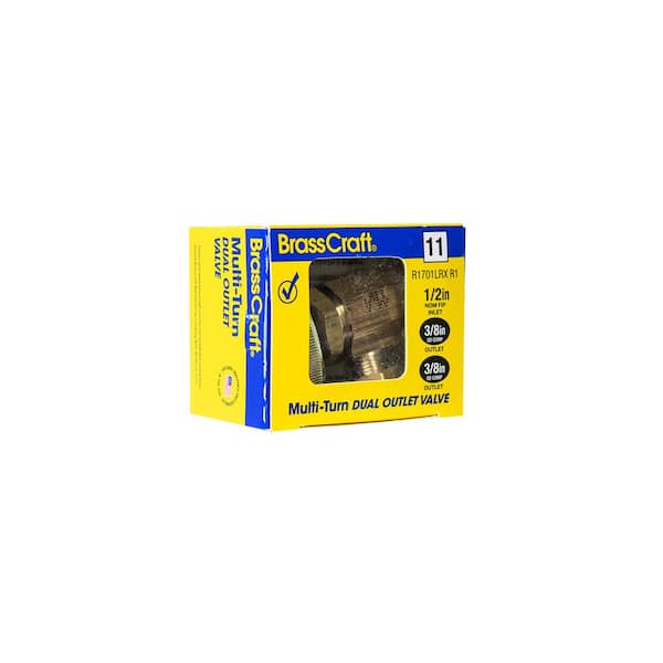1/2 in. FIP Inlet x 3/8 in. O.D. Compression x 3/8 in. O.D. Compression Dual Outlet Multi-Turn Valve