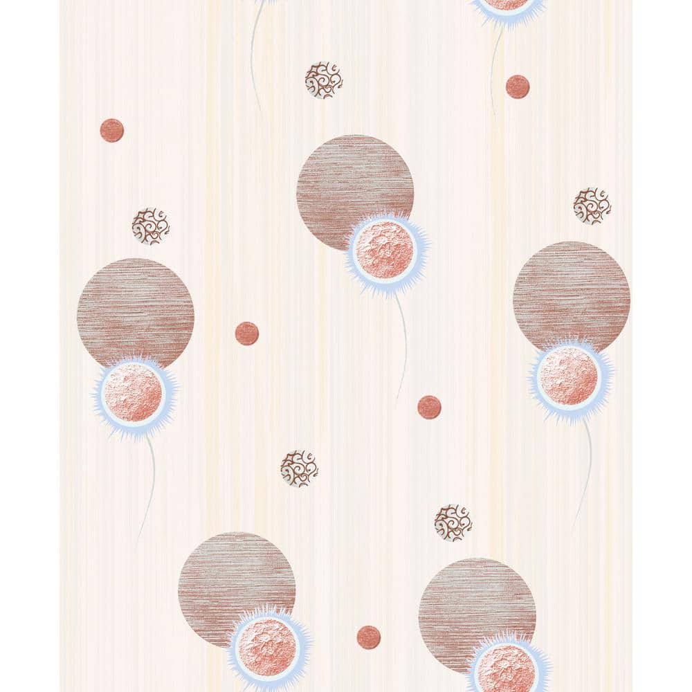 Falkirk Ophia Spheres Tan, Sepia, Coconut White Vinyl Peelable Roll (Covers