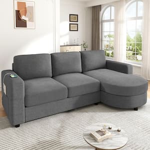 Harper & Bright Designs 74.8 in. L Shaped Fabric Sectional Sofa in