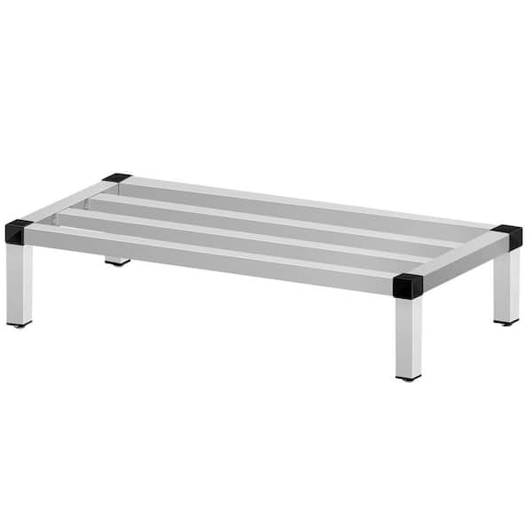 VEVOR Aluminum Dunnage Rack 1-Tier 48 in. D x 20 in. W Floor Food Shelf 8 in. Off The Floor Gray Storage Rack 1500 lbs.