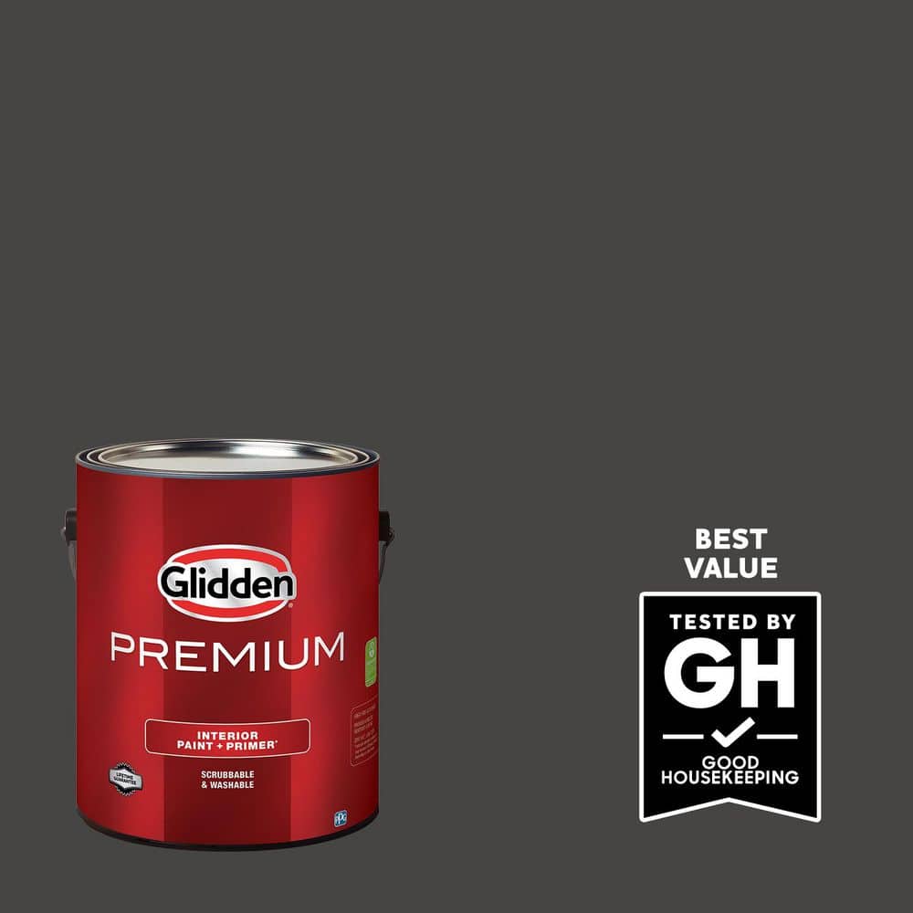 Glidden Premium 1 gal. PPG1011-7 Onyx Flat Interior Latex Paint