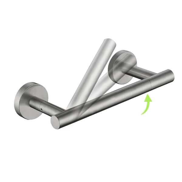 Bathroom Wall-Mount Toilet Paper Holder Flexible Pivot TP Holder in Brushed Nickel