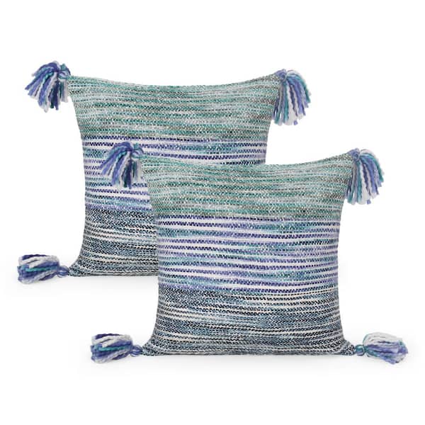 Noble House Arnhem Boho Multicolor Woven 18 in. x 18 in. Throw Pillow (Set of 2)