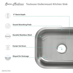 Toulouse 23-1/8 in. x 17-7/8 in. Stainless Steel, Single Basin, Undermount Kitchen Sink