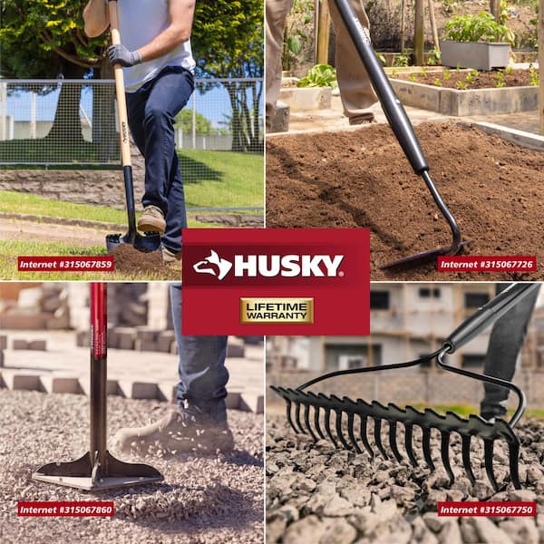 Husky 3-Piece Fiberglass Essential Lawn and Garden Tool Set with